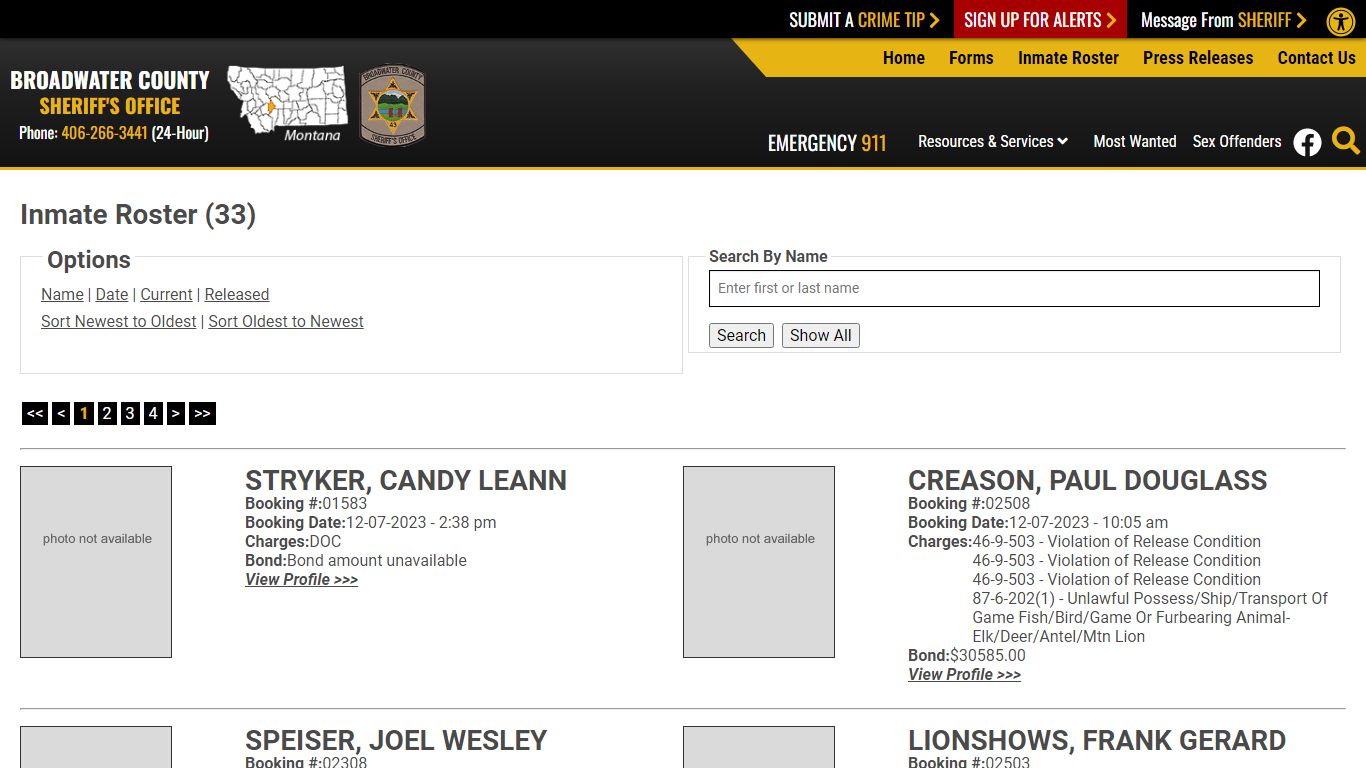 Inmate Roster (35) - Broadwater County Sheriff